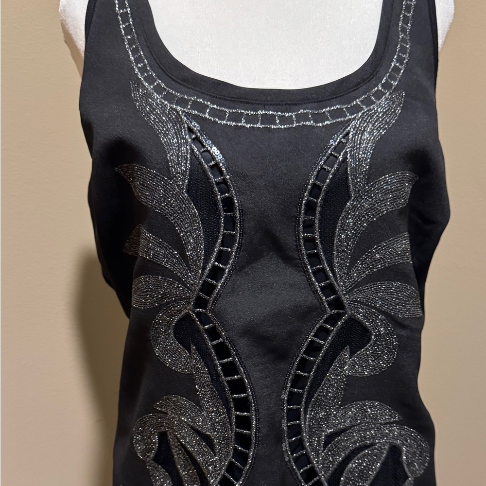 Express Black Camisole with Silver Detailing